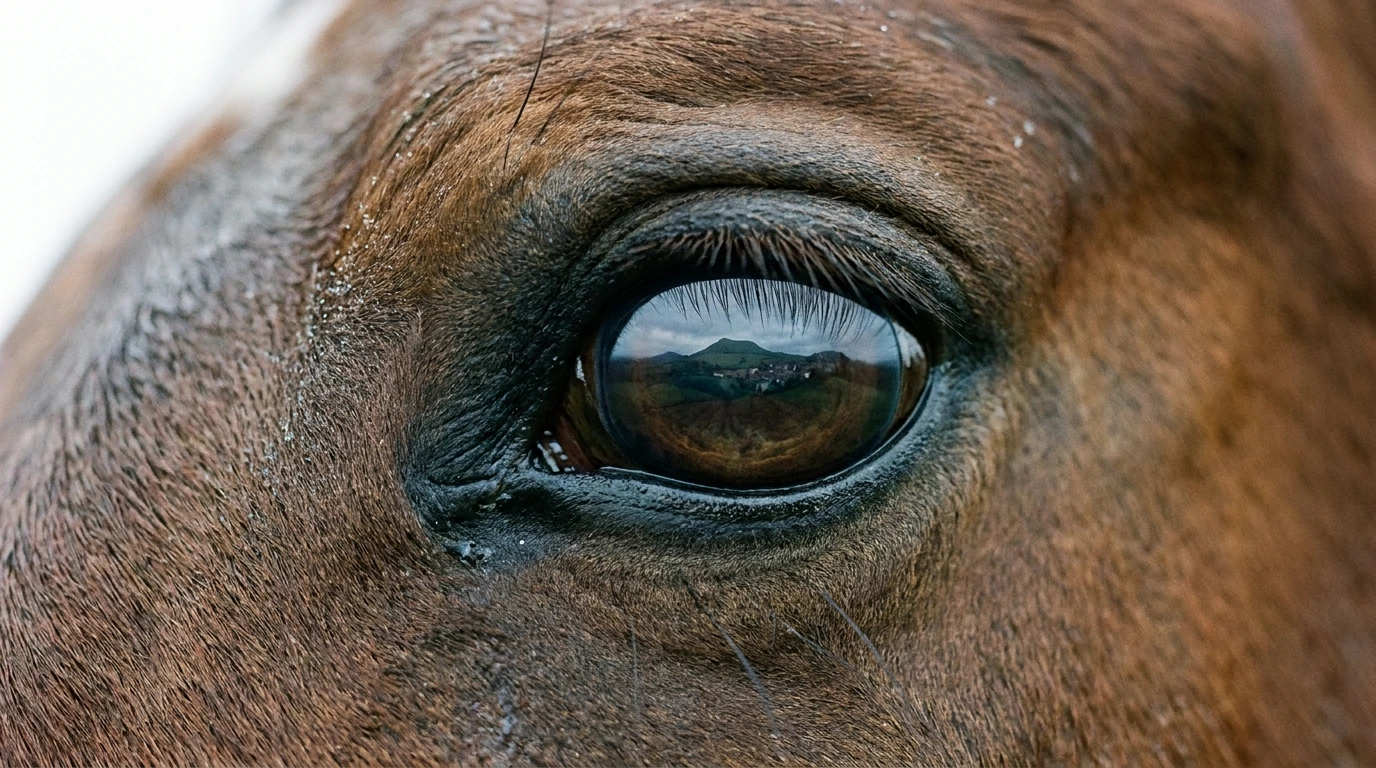 Un regard de cheval au Elevage des Néaudes, Audes