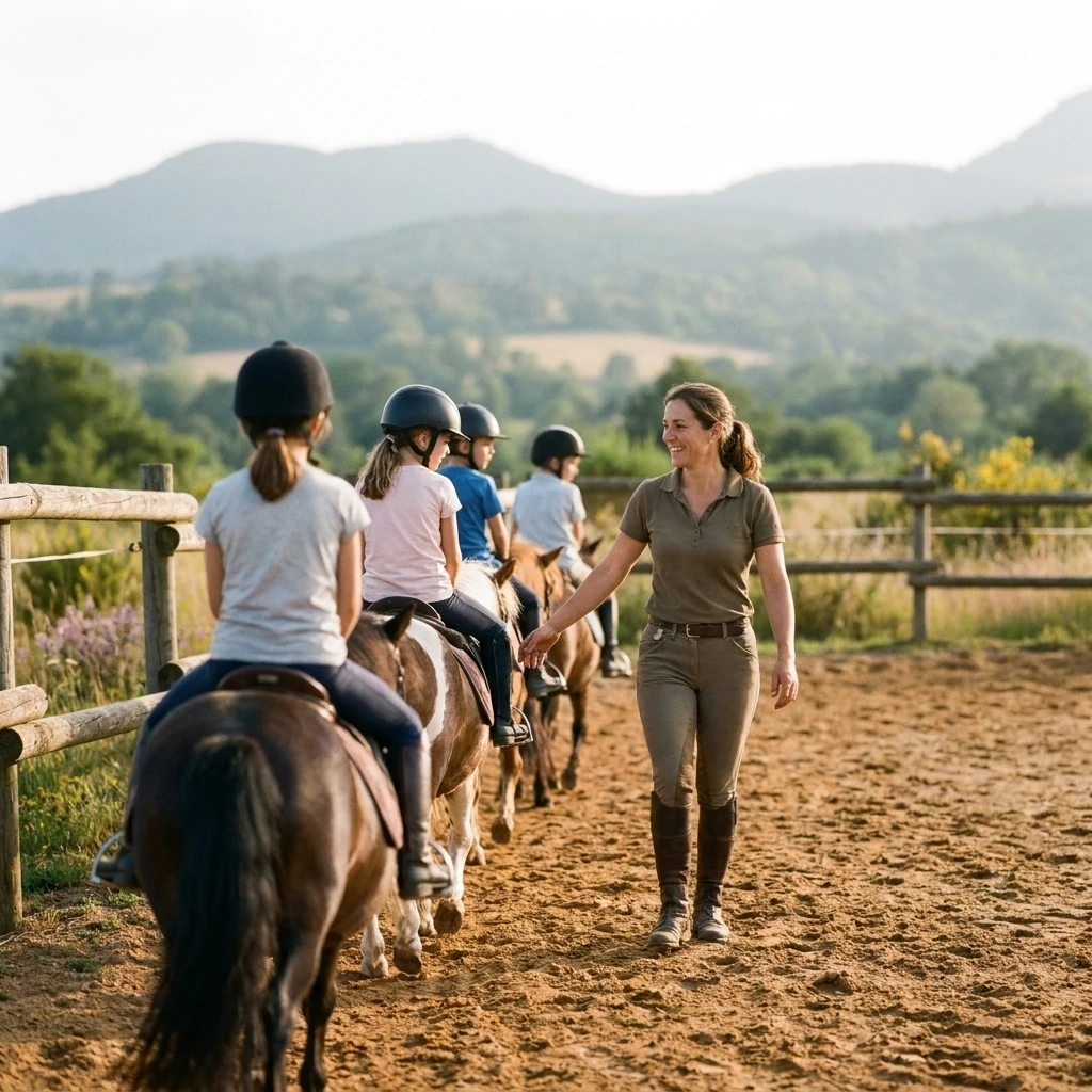 Cours de poney à Audes, Allier